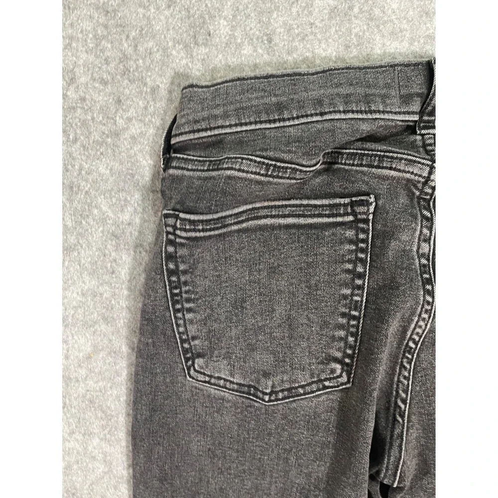 Abercrombie Kids Straight Leg Jeans Distressed Faded Black Size 13/14 Long